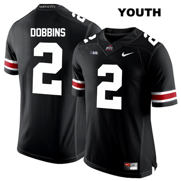 Ohio State Buckeyes Youth J.K. Dobbins #2 White Number Black Authentic Nike College NCAA Stitched Football Jersey AY19M15YT